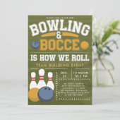 Bowling Bocce Team Community Church Business Einladung (Stehend Vorderseite)