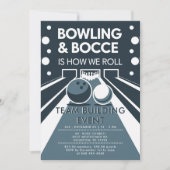 Bowling Bocce Team Gebäude Church Business Blue Einladung (Vorderseite)