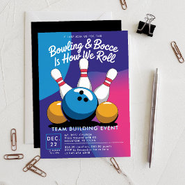Bowling Bocce Team Gebäude Church Business Bright Einladung