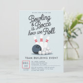 Bowling Bocce Team Gebäude Kirche Business Einfach Einladung (Stehend Vorderseite)