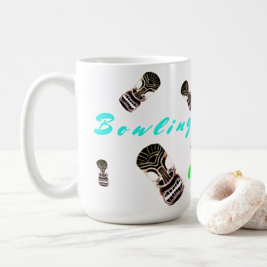 Bowling Bouncing Tiki Mask Kaffeetasse (Mit Donut)