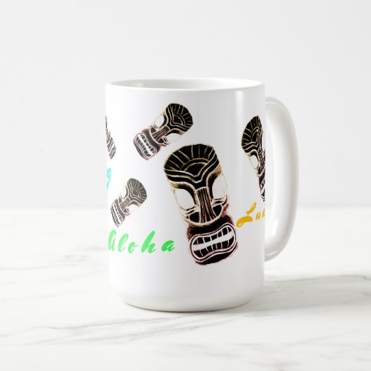 Bowling Bouncing Tiki Mask Kaffeetasse (VorderseiteRechts)