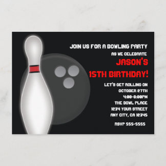 Bowling Bowl Geburtstagsparty Einladung Junge oder