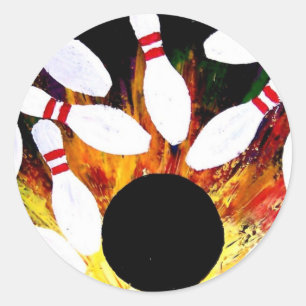 BOWLING BOWL STRIKE BUTTONS von Teo Alfonso Runder Aufkleber