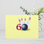Bowling, Bowler 60. Geburtstag Einladung. Einladung (Stehend Vorderseite)