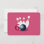 Bowling, Bowler 60. Geburtstag Einladung. Einladung (Vorderseite)