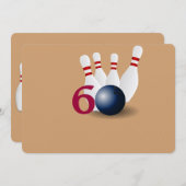 Bowling, Bowler 60. Geburtstag Einladung. Einladung (Vorne/Hinten)
