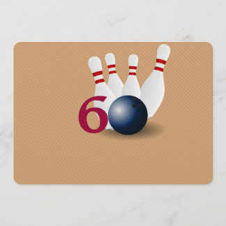 Bowling, Bowler 60. Geburtstag Einladung. Einladung