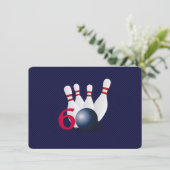 Bowling, Bowler 60. Geburtstags-Einladung Einladung (Stehend Vorderseite)