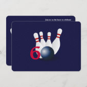 Bowling, Bowler 60. Geburtstags-Einladung Einladung (Vorne/Hinten)