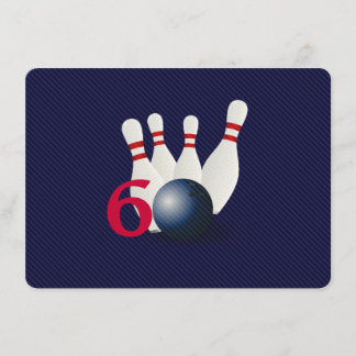 Bowling, Bowler 60. Geburtstags-Einladung Einladung