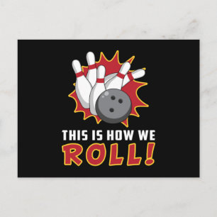 Bowling Bowler Strike Sport Team Bowl Funny Gesche Postkarte