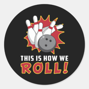 Bowling Bowler Strike Sport Team Bowl Funny Gesche Runder Aufkleber