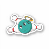Bowling Bowling ball Bowling Button Aufkleber (Vorderseite)