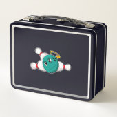 Bowling Bowling ball Bowling Button Metall Brotdose (Rückseite)