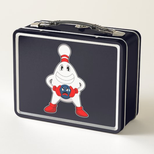 Bowling Bowling Button Bowling Metall Brotdose (Rückseite)