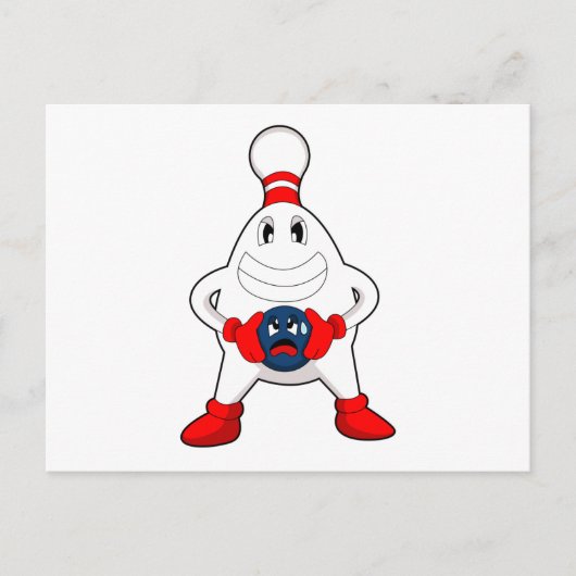 Bowling Bowling Button Bowling Postkarte (Vorderseite)