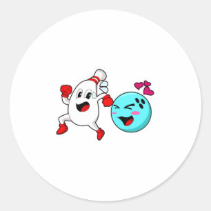 Bowling Bowling Runder Aufkleber