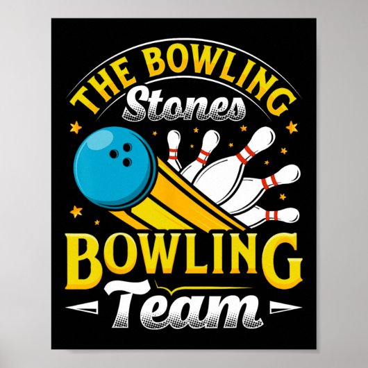 Bowling Bowling Stones Funny Bowlers Bowling L Poster (Vorne)