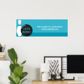 Bowling Boy Birthday Party Banner Poster (Heimbüro)