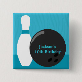 Bowling Boy Birthday Party Button
