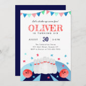 Bowling Boy Birthday Party macht Spaß Einladung (Vorne/Hinten)