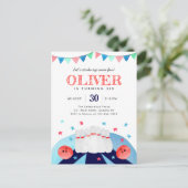 Bowling Boy Birthday Party macht Spaß Postkarte (Stehend Vorderseite)