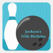 Bowling Boy Birthday Party Sticker (Vorderseite)