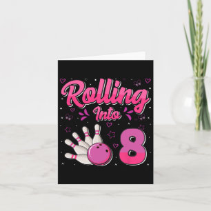 Bowling Boy Girl Geburtstag Rolling in 8. Sonnige  Karte