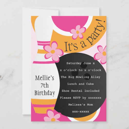 Bowling Brihell Einladung (Vorderseite)