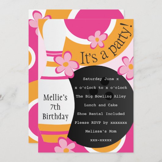 Bowling Brihell Einladung (Vorne/Hinten)