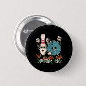 Bowling Bros Team League Bahn Byll Bowler - Bowli Button (Vorne & Hinten)