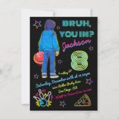Bowling Bruh Neon Roller Skaten Birthday Einladung (Vorderseite)