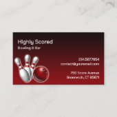 Bowling Business Card Visitenkarte (Vorderseite)