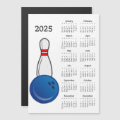 Bowling Button Ball 2025 Kalender Magnetkarte (Vorne/Hinten)