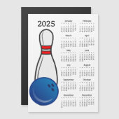 Bowling Button Ball 2025 Kalender Magnetkarte (Vorne/Hinten)