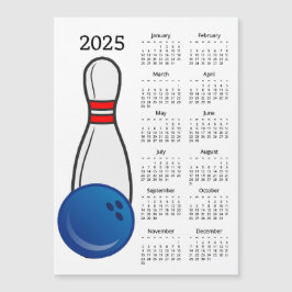 Bowling Button Ball 2025 Kalender Magnetkarte