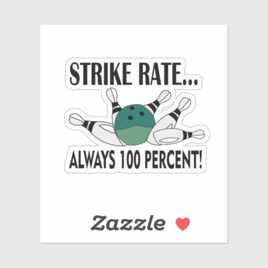 Bowling Button Ball Strike Team Aufkleber (Blatt)