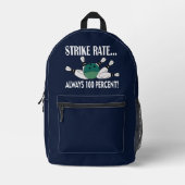 Bowling Button Ball Strike Team Bedruckter Rucksack (Vorderseite)