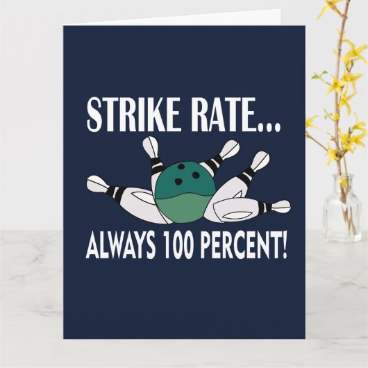 Bowling Button Ball Strike Team Begrüßung Karte (Gelbe Blume)