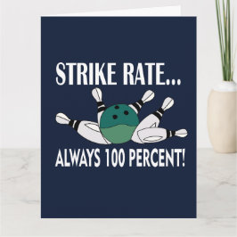 Bowling Button Ball Strike Team Begrüßung Karte