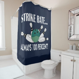 Bowling Button Ball Strike Team Duschvorhang