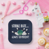 Bowling Button Ball Strike Team Party Pappteller (Party)
