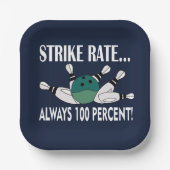 Bowling Button Ball Strike Team Party Pappteller (Vorderseite)