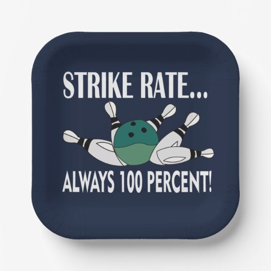 Bowling Button Ball Strike Team Party Pappteller (Vorderseite)