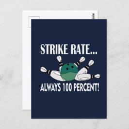 Bowling Button Ball Strike Team Postkarte