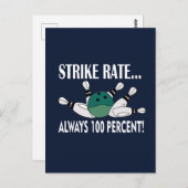 Bowling Button Ball Strike Team Postkarte (Vorne/Hinten)
