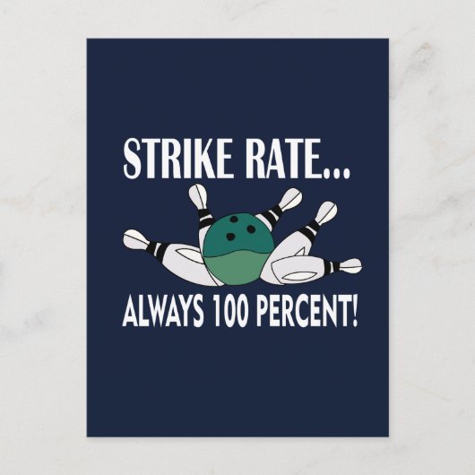 Bowling Button Ball Strike Team Postkarte (Vorderseite)