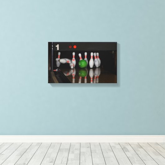 Bowling Button Canvas Print Leinwanddruck (Insitu (Holzboden))