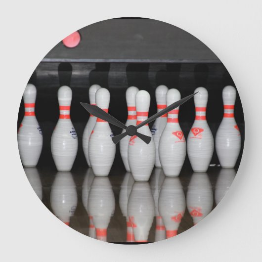 Bowling Button Clock Große Wanduhr (Vorderseite)